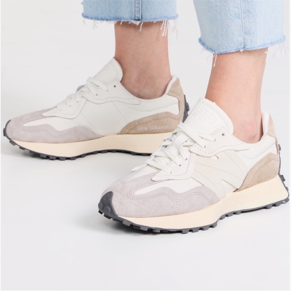 New Balance 327 Women's Cream and Tan Sneakers